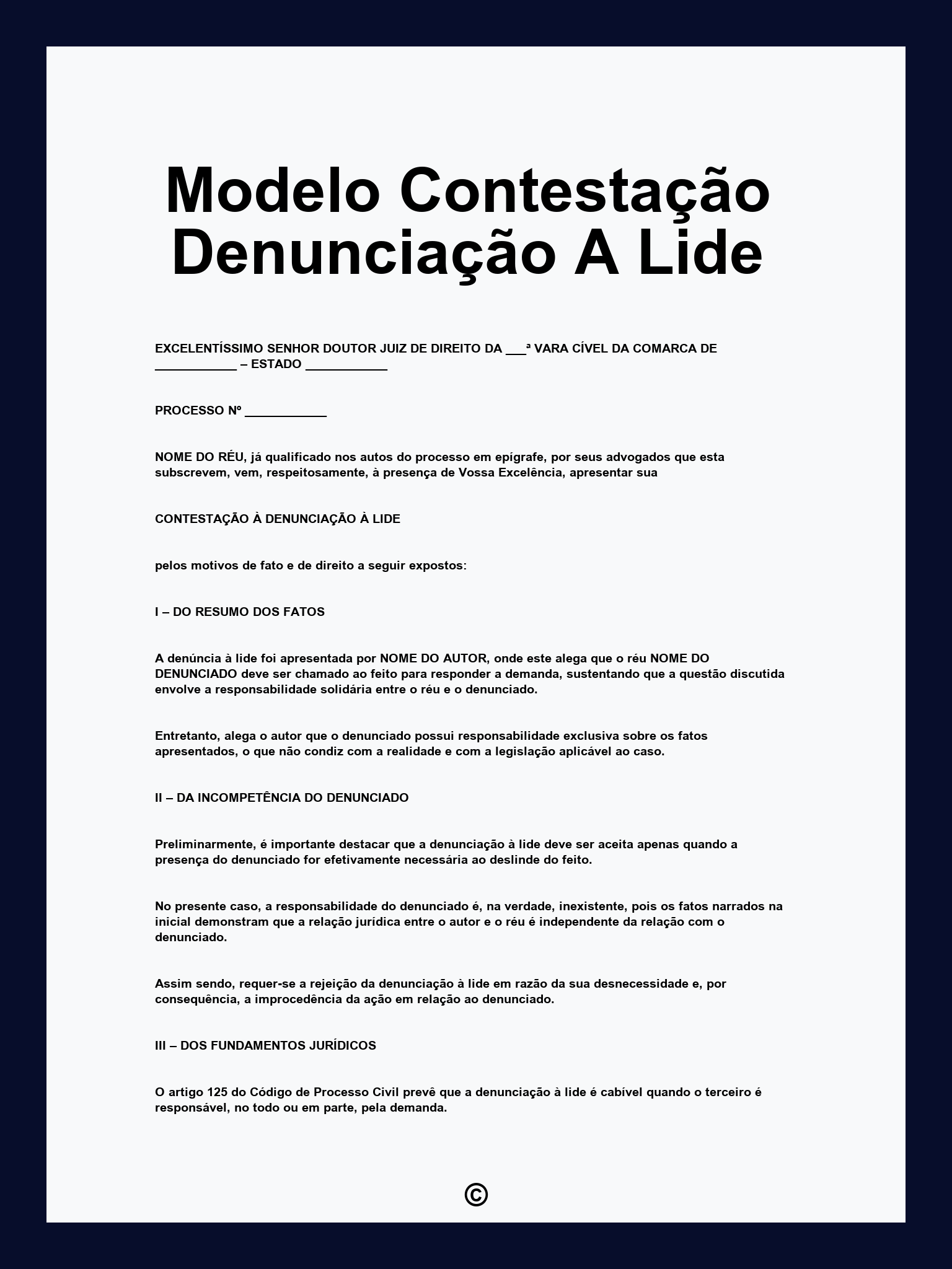 Modelo Contestação Denunciação A Lide