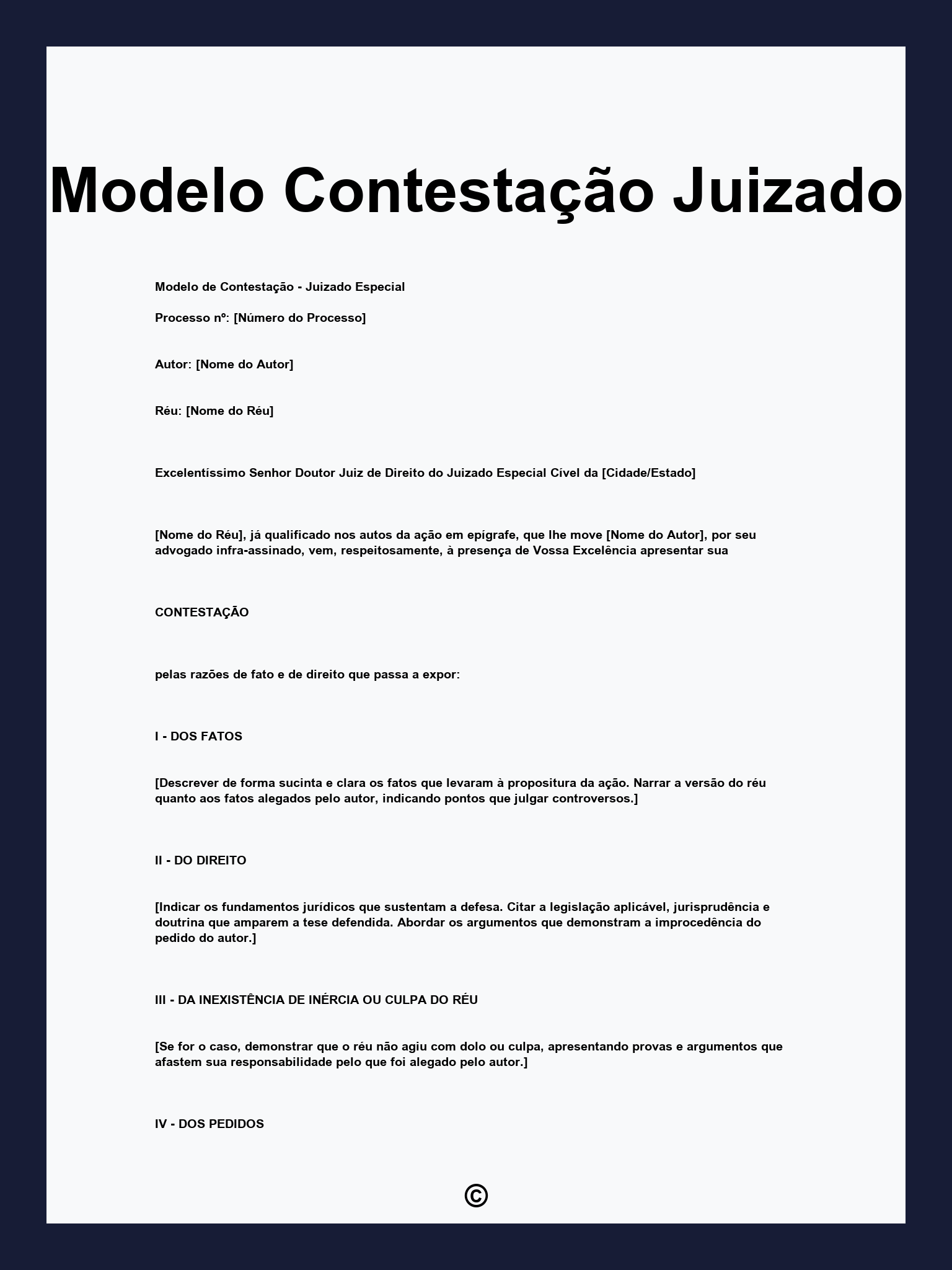 Modelo Contestação Juizado