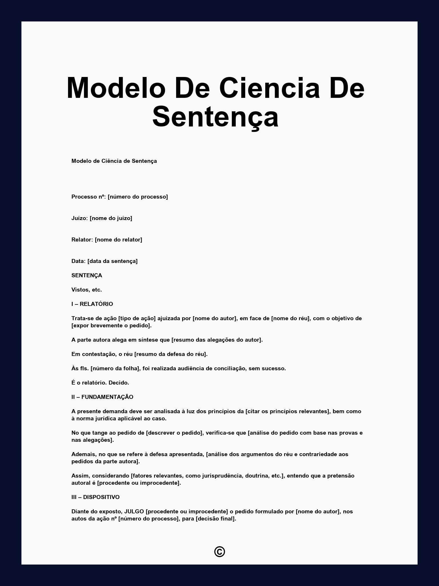 Modelo De Ciencia De Sentença