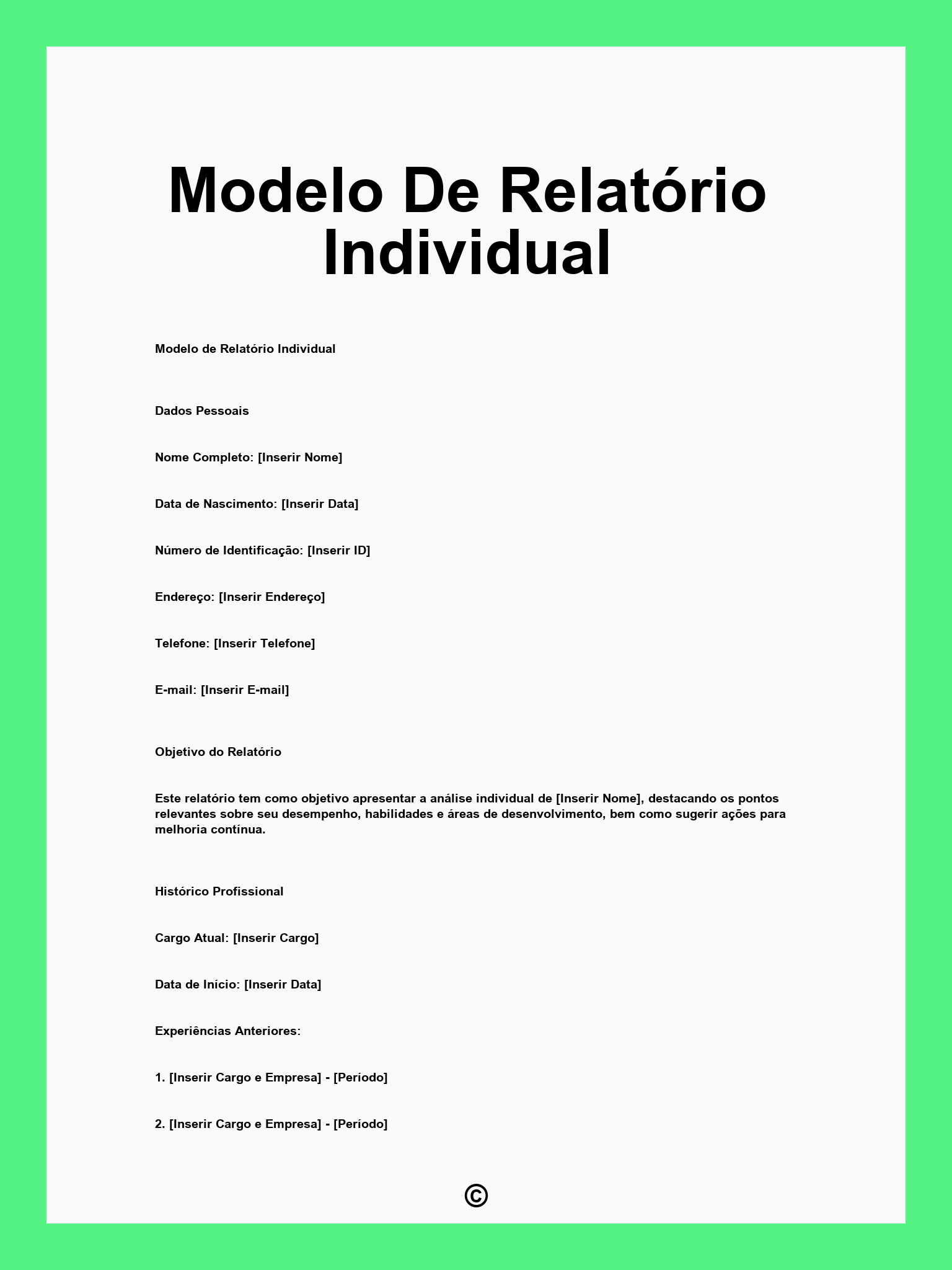 Modelo De Relatório Individual
